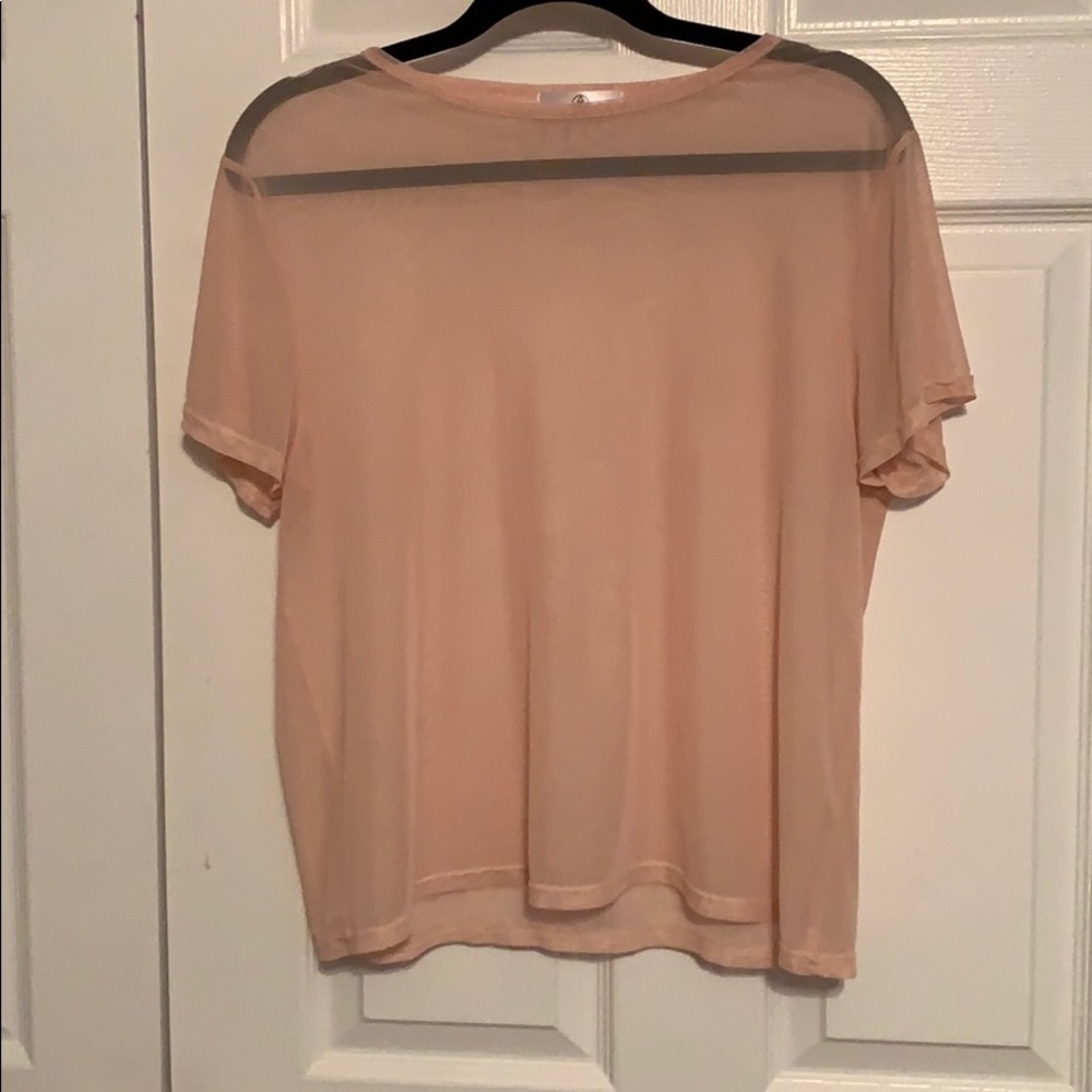 Pink mesh top